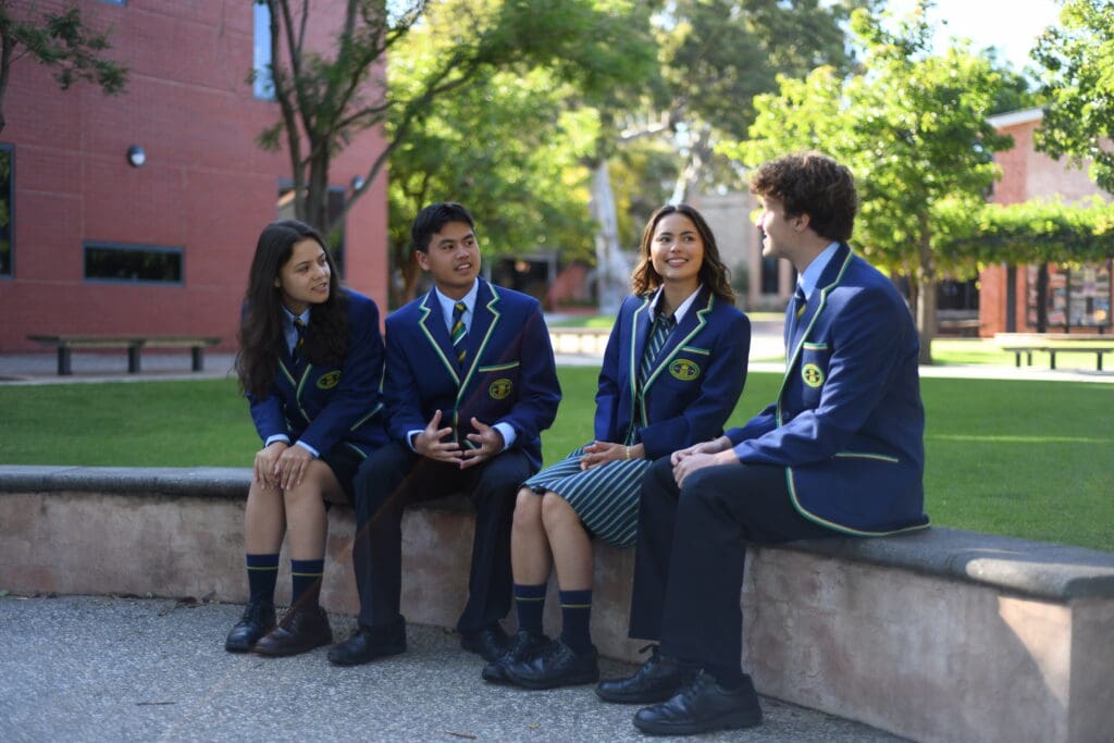 2026 School Vice Captains sitting outside Bills House Nov 25