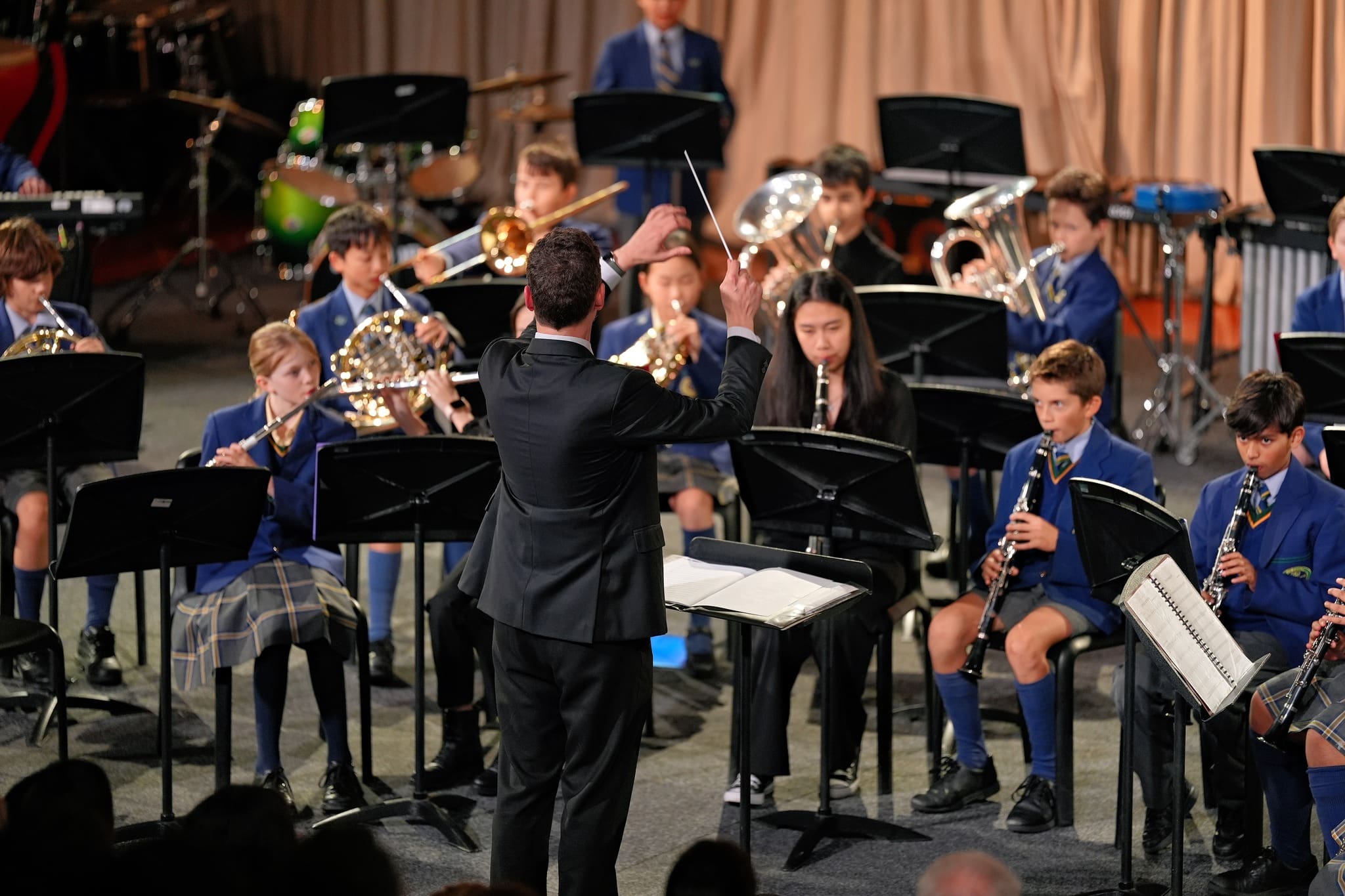junior school music ensemble performing