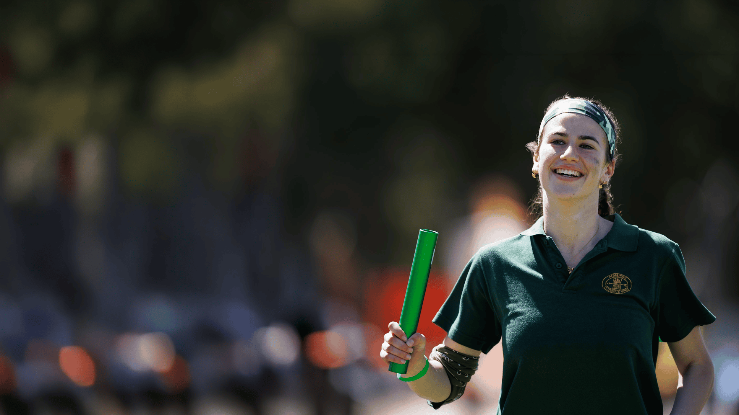 female student during a relay run at house athletics day