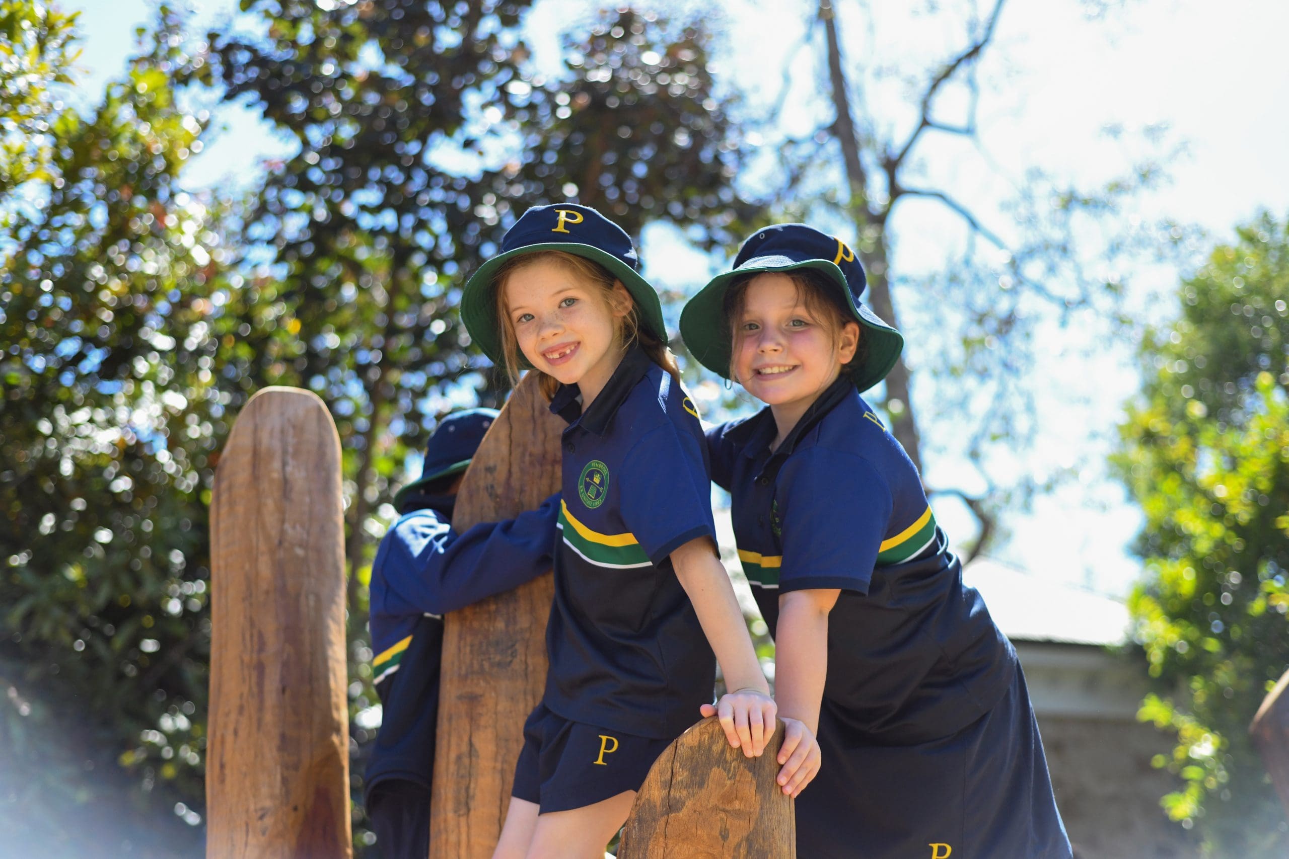 two junior school students on the playground
