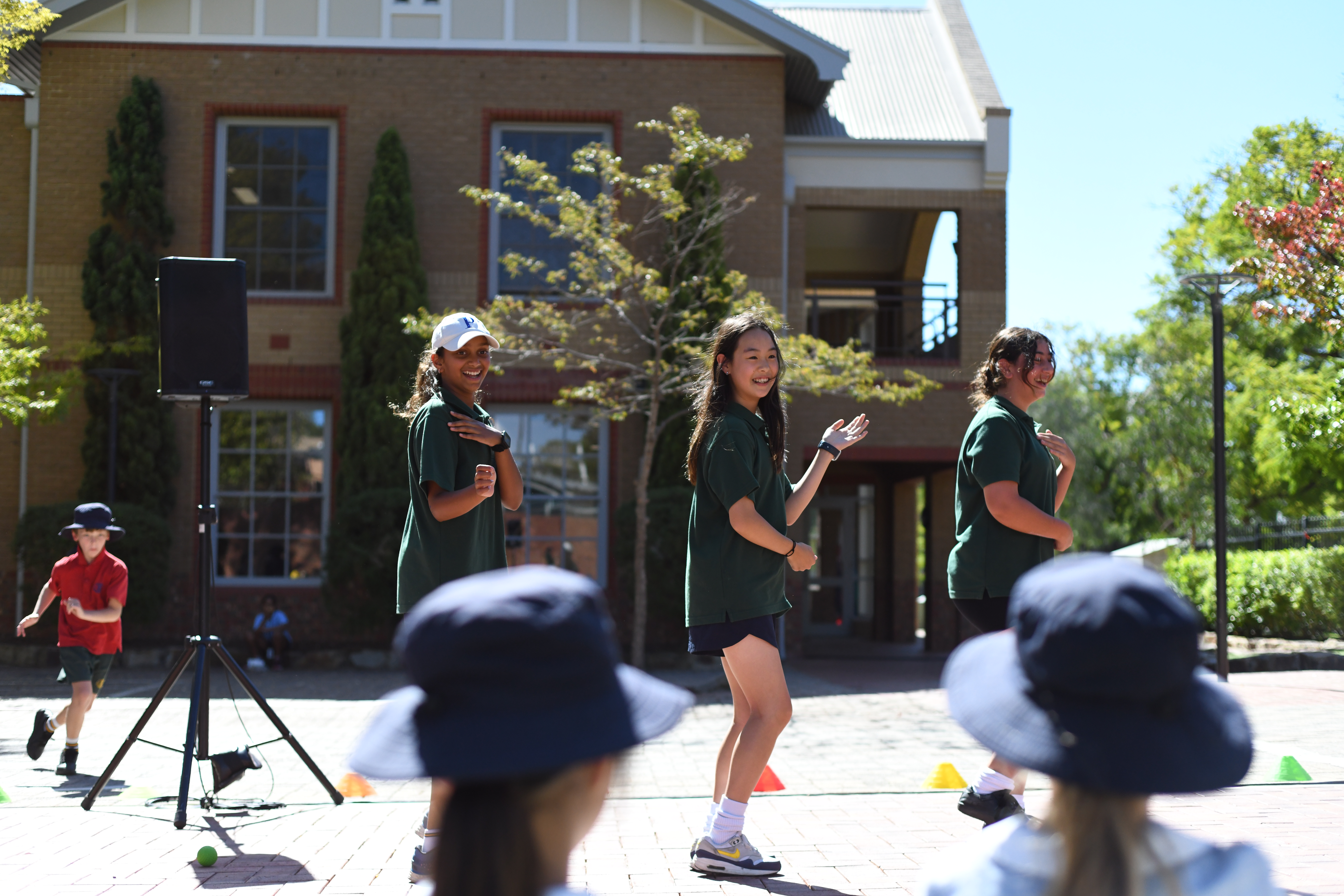 students dancing during lunch
