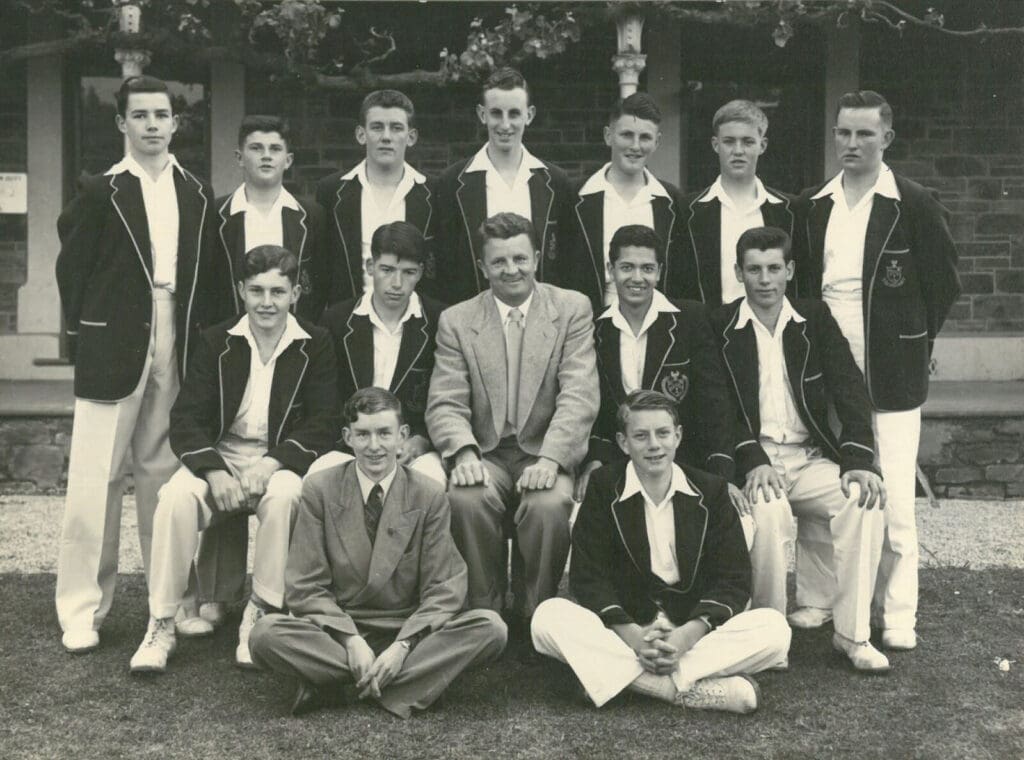 King's Cricket First XI in 1956
