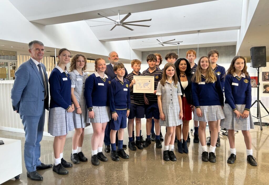 His Excellency Pierre-André Imbert, Ambassador of France to Australia awarding Pembroke's French Semi-Immersion Program the LabelFrancÉducation in November 2025