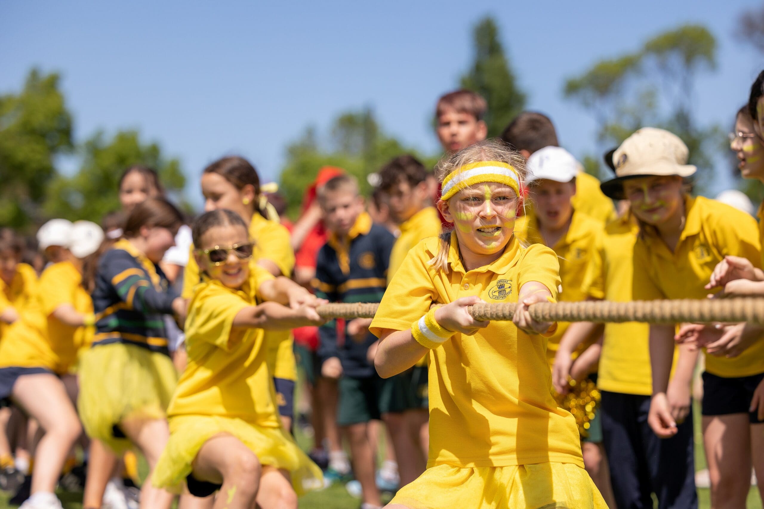 Middle School students in tug of war at House Athletics Day
