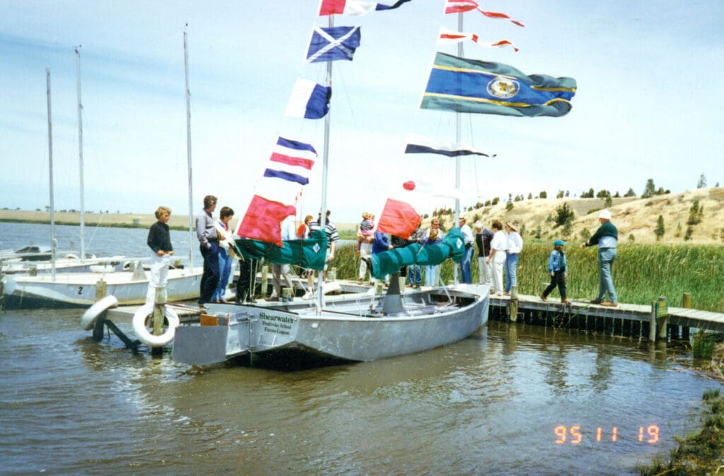 Boats and flags at Old Watulunga in November 1995