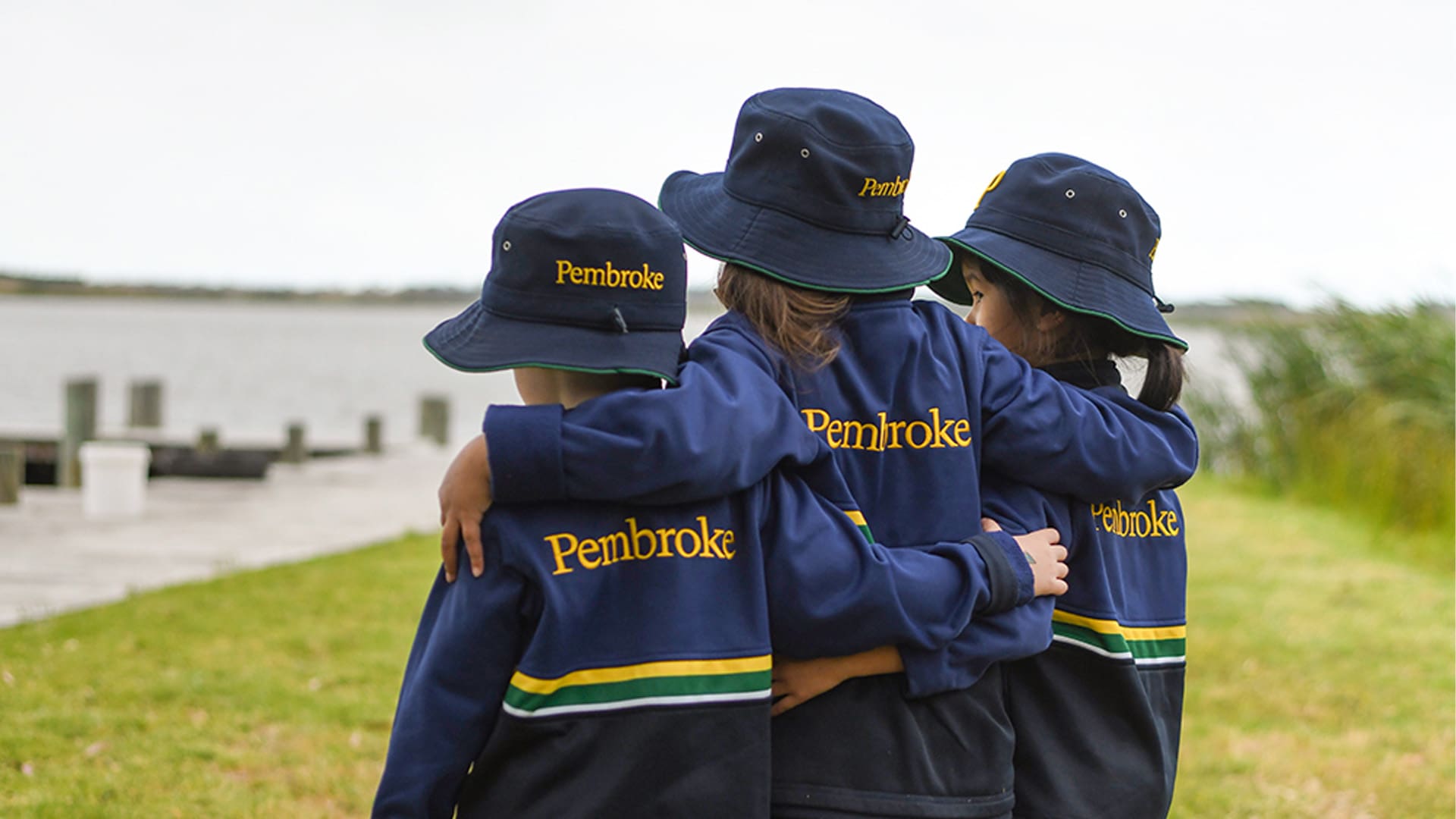 Three ELC students overlooking Finniss River at Old Watulunga landscape